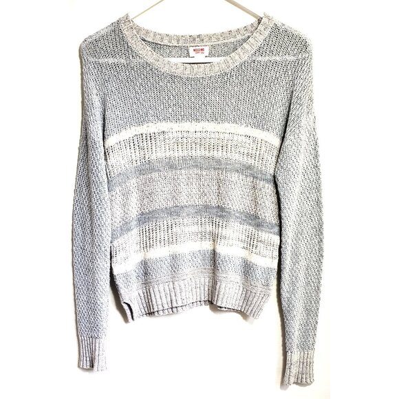 Mossimo Supply Co. Sweaters - MOSSIMO Womens Colorblock knit cream grey scoop sweater  S lagenlook feminine
